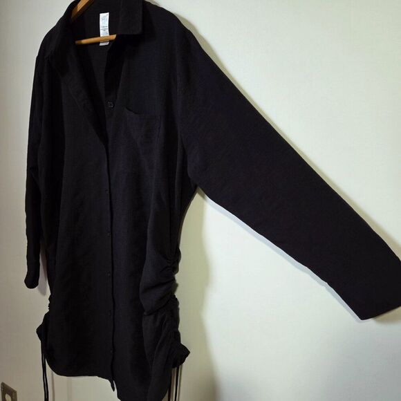 EUC LIKE NEW TIME & TRU BLACK SHIRT DRESS SWIM COVER UP SIZE 1X / 16W-18W - Picture 4 of 15